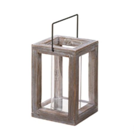 PERFECTPITCH Distress Wood Frame Hurrican Candle Lantern PE949311